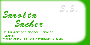sarolta sacher business card